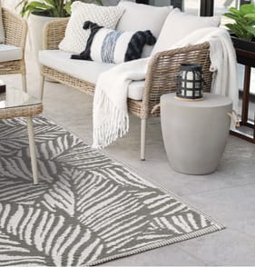 The Outdoor Living Collection Garden Rugs 150 x 240cm - Grey Leaf