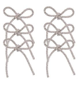 Frosted Spirit Silver Jewel Bow 6 Pack