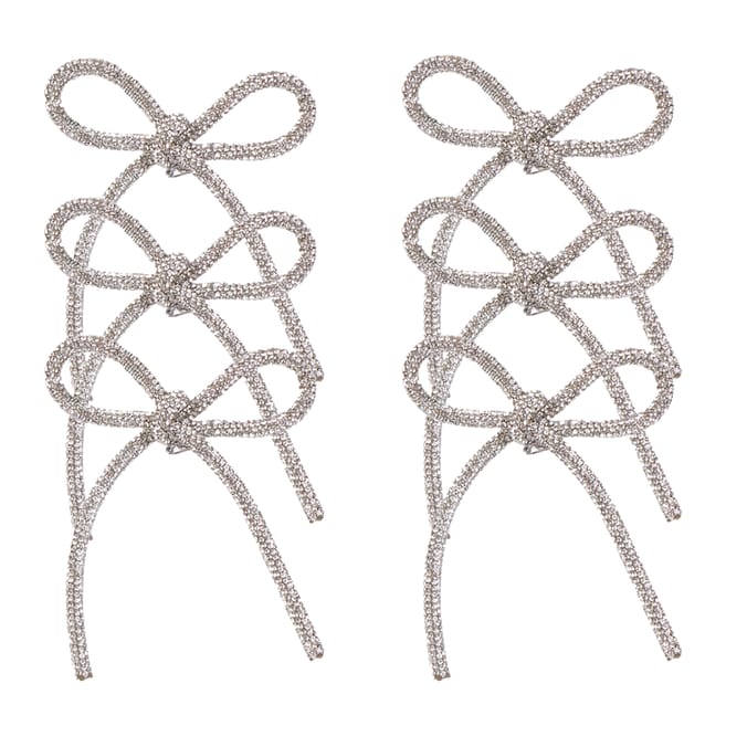 Frosted Spirit Silver Jewel Bow 6 Pack