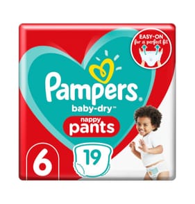 Pampers Baby-Dry Nappy Pants 19's Size 6
