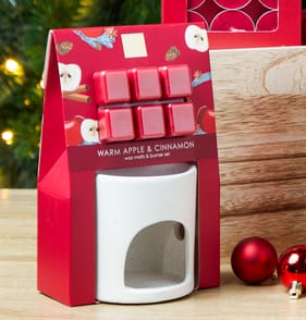 Wickford & Co Wax Melt & Burner Set - Warm Apple & Cinnamon 