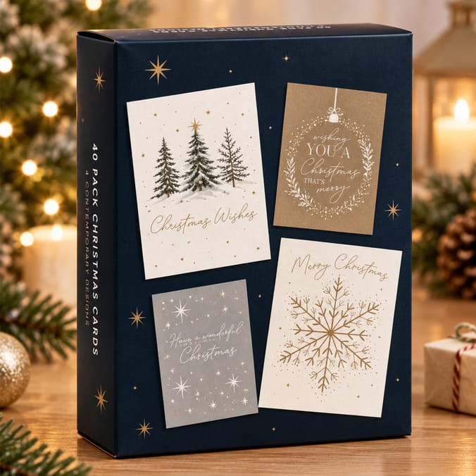 Festive Feeling Traditional Christmas Cards 40 Pack