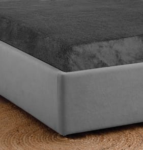  The Winter Warmer Collection Teddy Fitted Sheets Double - Charcoal Grey