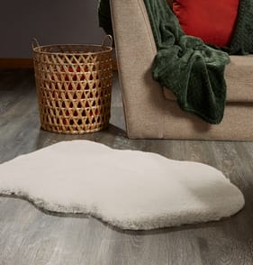 Loft Range Faux Rabbit Fur Rug - Cream