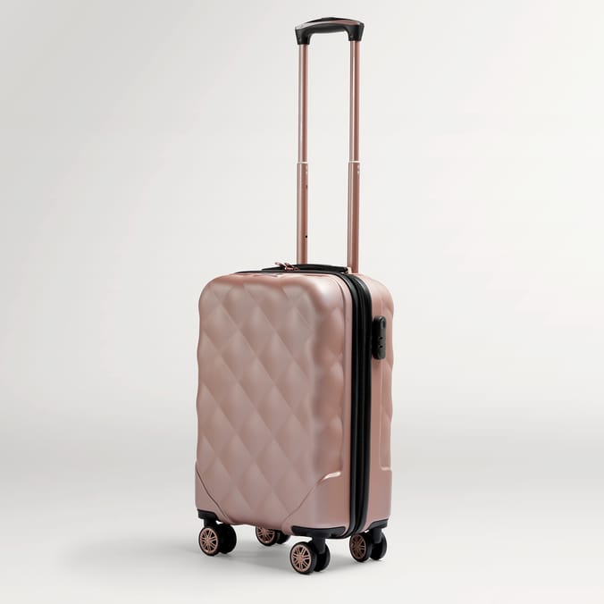 Salisbury Embossed Quilted Shell Suitcase Set Of 3