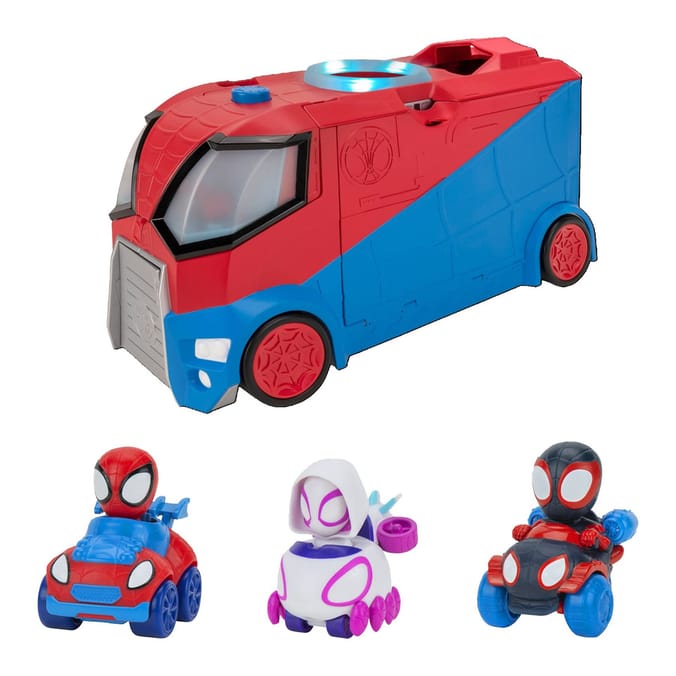 Marvel's Spidey and his Amazing Friends Web Transporter Vehicle - Spidey, Miles Morales & Ghost Spider