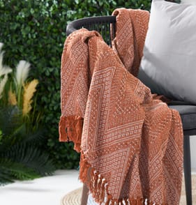 The Outdoor Edit Travellers Bazaar Diamond Blanket - Orange