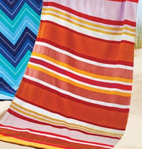 Hello Summer Beach Towel - Orange Stripe