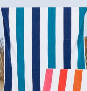 Hello Summer Stripe Beach Towel - Blue
