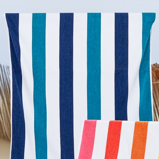 Hello Summer Stripe Beach Towel