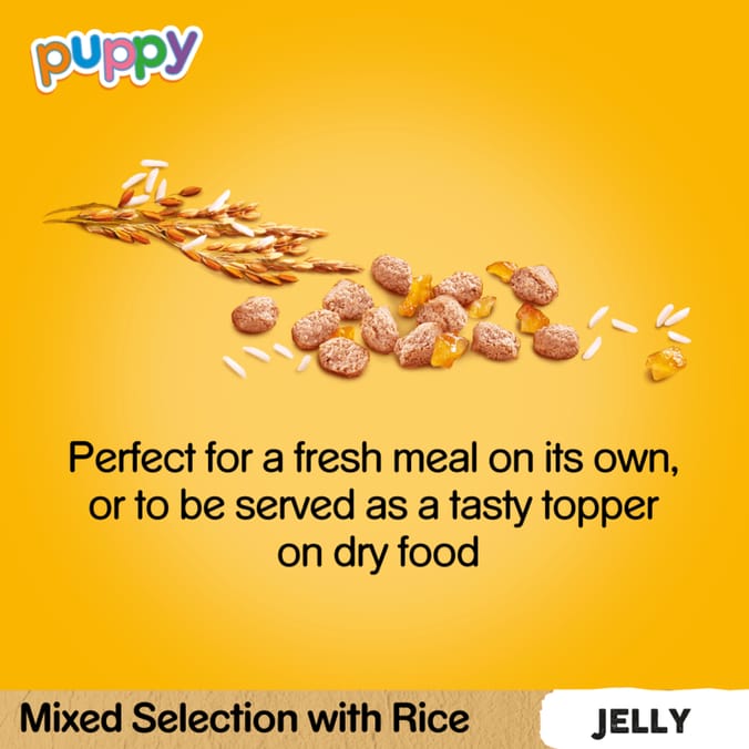 Pedigree Puppy Mixed Selection with Rice in Jelly Dog Food Pouches 12 x 100g