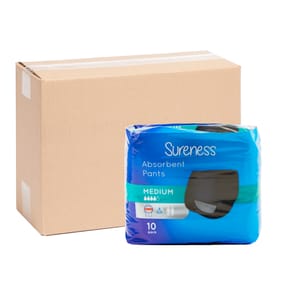Sureness Medium Absorbent Black Pants: Case of 4 Packs