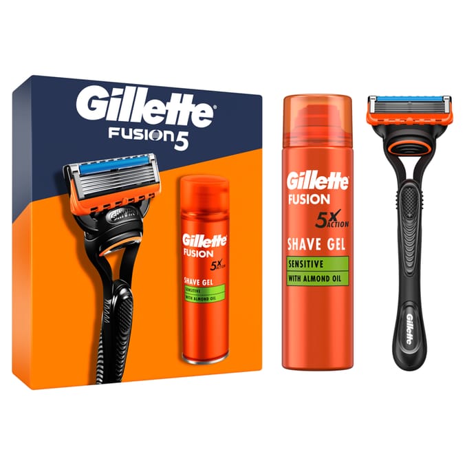 Red Gillette Fusion Razor Gillette Fusion5 Gift Set | Home Bargains