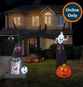 Haunted House Light-Up 10ft Inflatable Halloween Arch