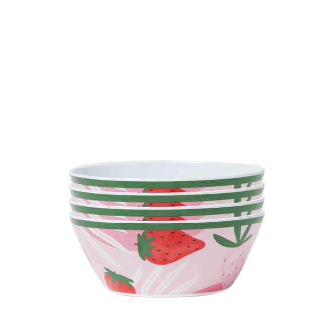 The Outdoor Living Collection Melamine 4 Summer Bowl Set - Strawberry