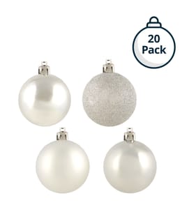 Festive Feeling 6cm Christmas Bauble 20 Pack - Silver
