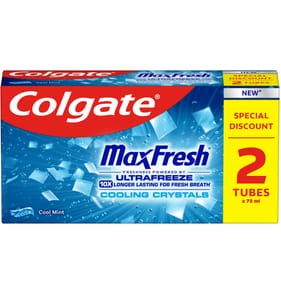Colgate Max Fresh Toothpaste with Cooling Crystals 75ml Twin Pack