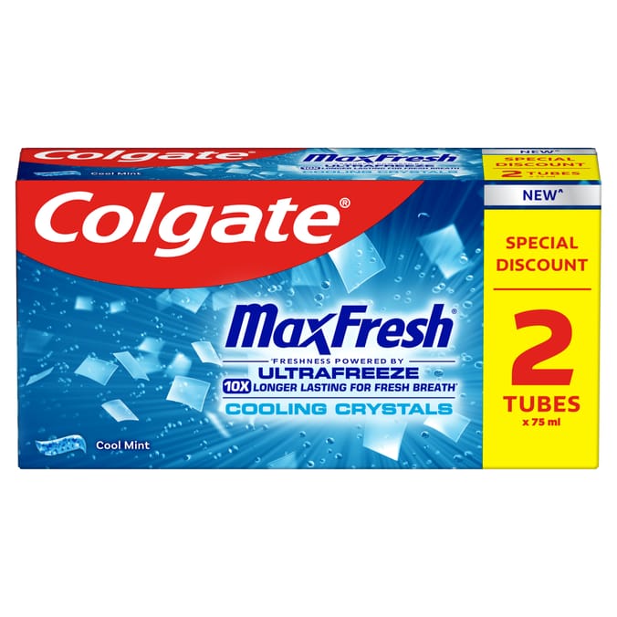 Colgate Max Fresh Toothpaste with Cooling Crystals 75ml Twin Pack