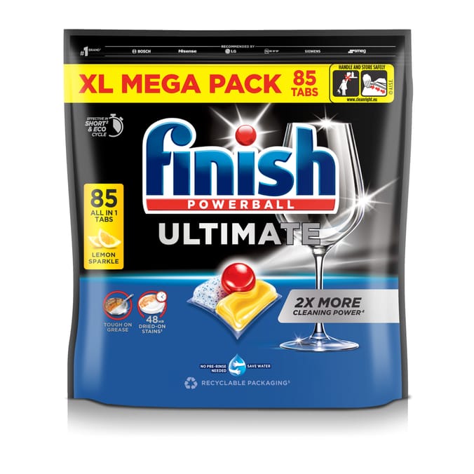 Finish Ultimate All In One Dishwasher Tablets Lemon - 85 Tabs