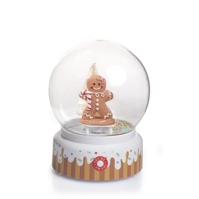 Festive Feeling Light-Up Musical Globe - Gingerbread