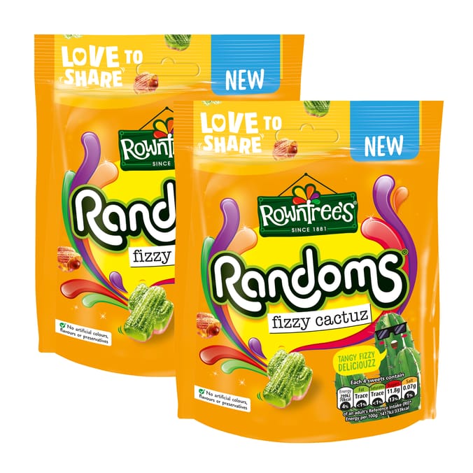 Rowntree's Randoms Fizzy Cactuz Sweets Sharing Bag 130g x2