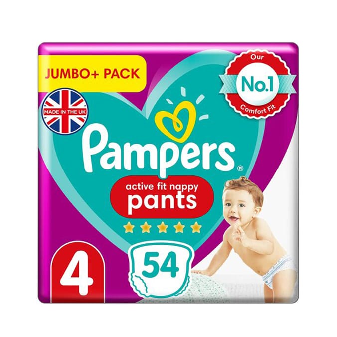 Pampers Active Fit Baby Pants 54's Size 4