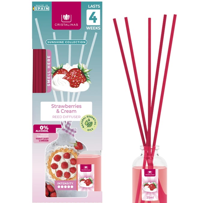 Cristalinas Reed Diffuser 25ml - Strawberries & Cream