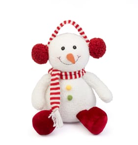 Sleigh Bells Snowman With Ear Warmers Plush