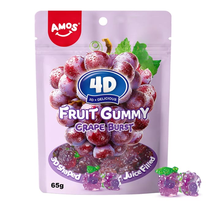 Amos 4D Juice Filled Fruit Gummy 65g