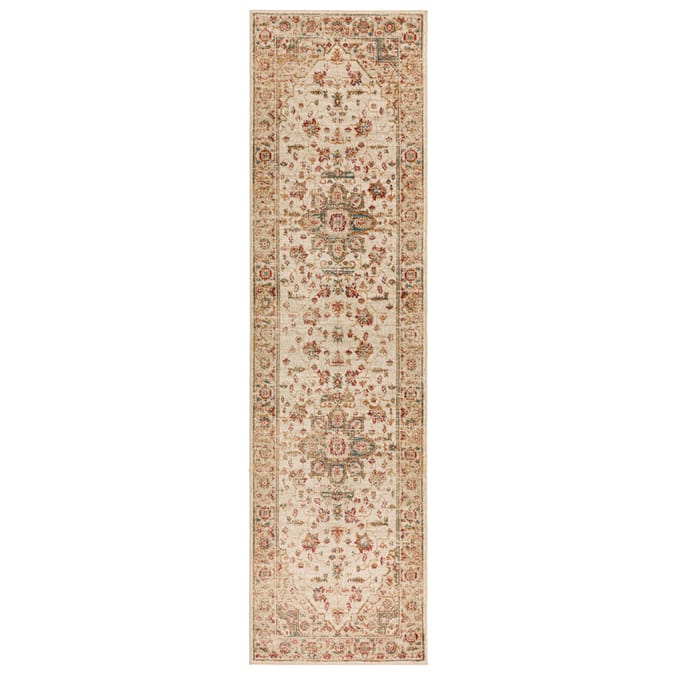 Asiatic Raja Medallion Runner RA01 - Cream/Multi-Colour