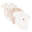 Pure Baby Short Sleeve Bear Bodysuits 5 Pack