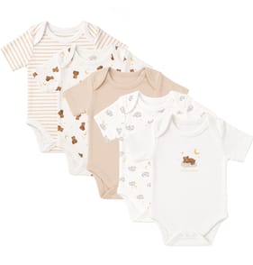 Pure Baby Short Sleeve Bear Bodysuits 5 Pack