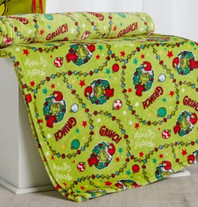 The Grinch Fleece Throw Blanket - Green