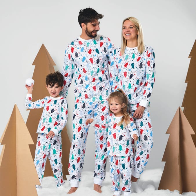 Festive Fun Kids Christmas Tree Pyjama Set Home Bargains
