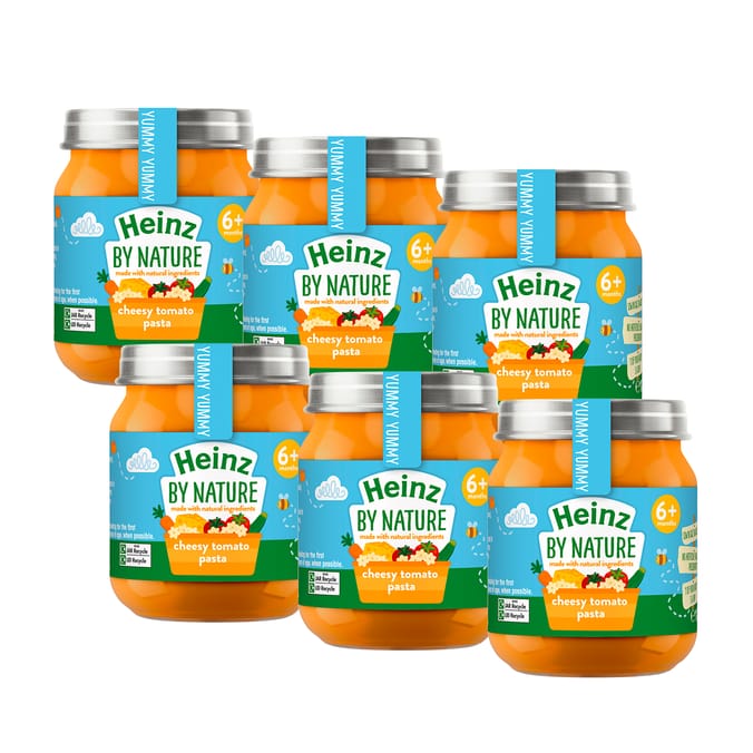 Heinz By Nature Cheesy Tomato Pasta Baby Food Jar 6+ Months 120g x6