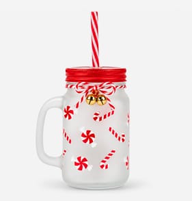  Sleigh Bells Character Mason Jar - Candy Canes