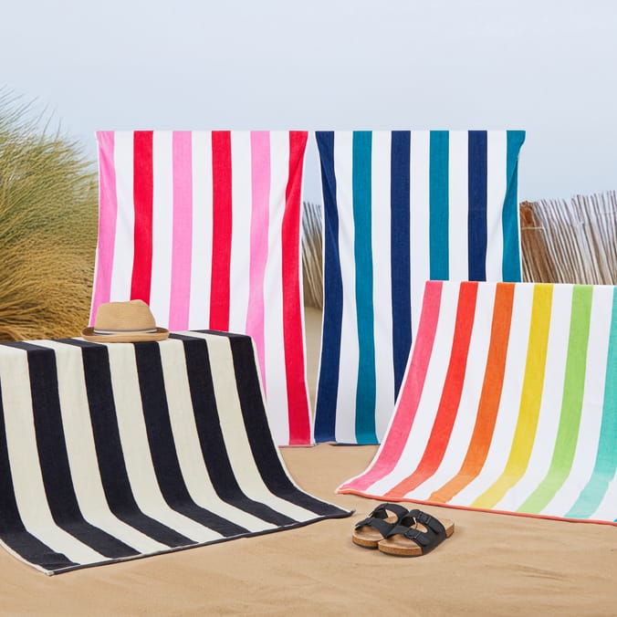 Hello Summer Stripe Beach Towel