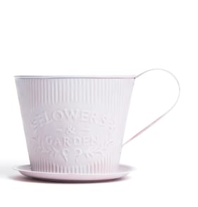 The Outdoor Living Collection:Cup & Saucer Planter - Pink