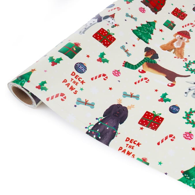 Festive Feeling 12Metre Wrapping Paper - Dogs