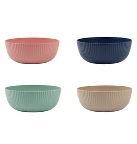  Summer Ribbed Bowels 4 Pack - Multi-Colour