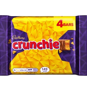 Cadbury Crunchie Chocolate Bar 4 Pack Multipack 128g