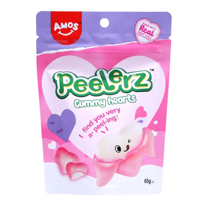Amos Peelerz Gummy Hearts 65g