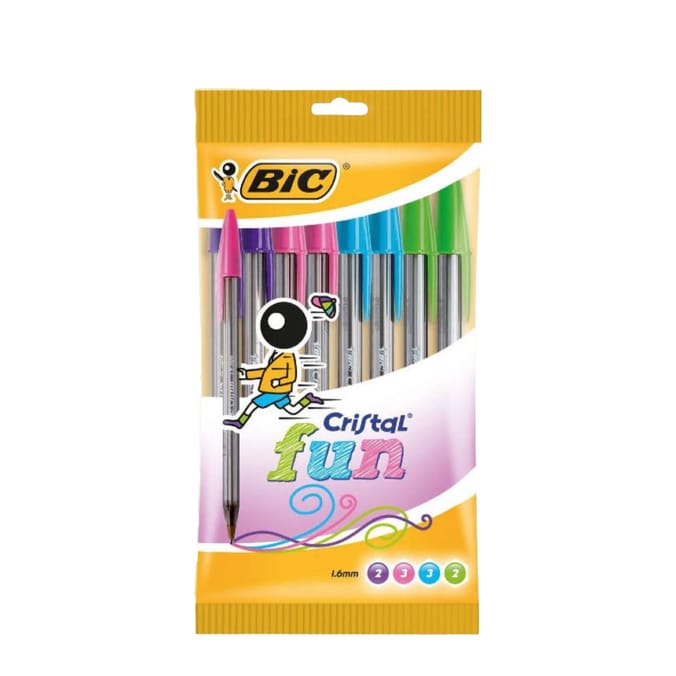 Bic Cristal Fun Ballpoint Pens Assorted 8 Pack