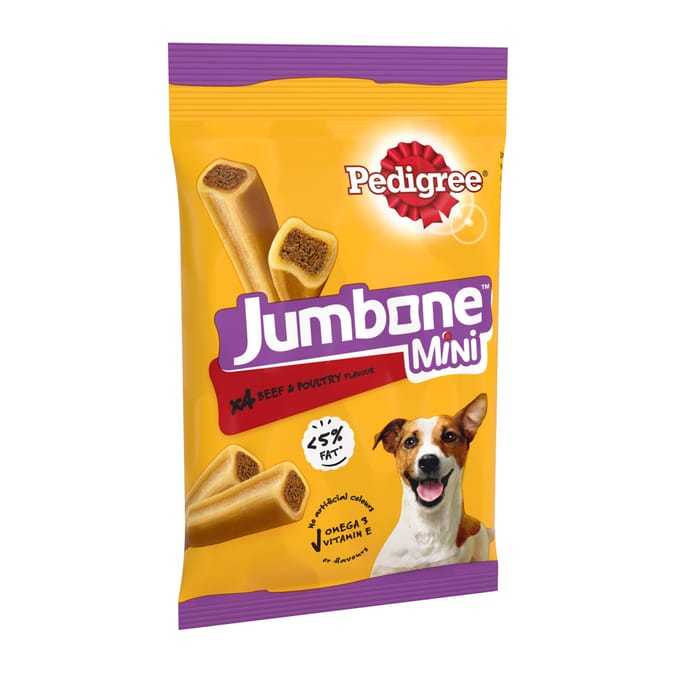 Pedigree Jumbone 4 Chews Mini Adult Small Dog Treats 160g - Beef & Poultry