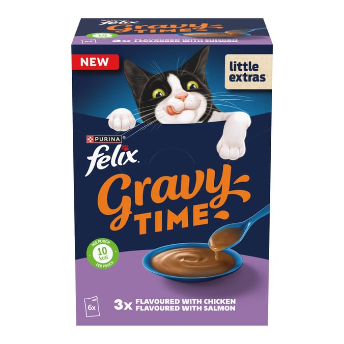 Felix Gravy Time Wet Cat Food 6x40g - Chicken and Salmon   