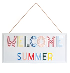 Jardin Metal Hanging Wall Sign - Welcome Summer