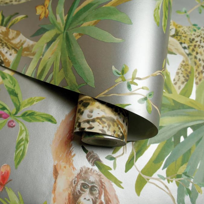 Jungle Animals Wallpaper 90692 - Silver