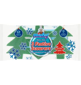 Minky Heavy Duty Festive Scourers 3 Pack