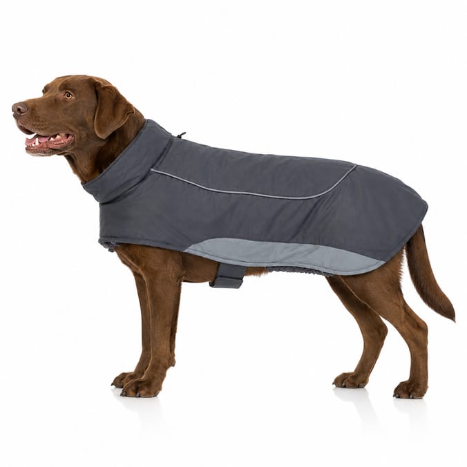 My Pets Dog Coat with Reflective Panels Grey