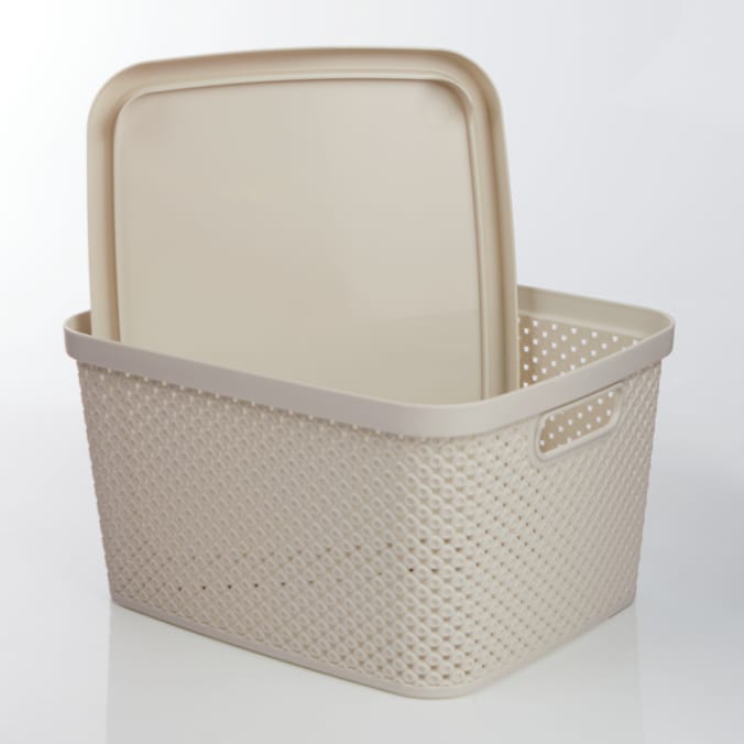 Diamond Storage Basket with Lid 7l